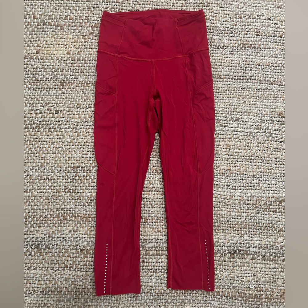 Lululemon Red Fast & Free 7/8 leggings